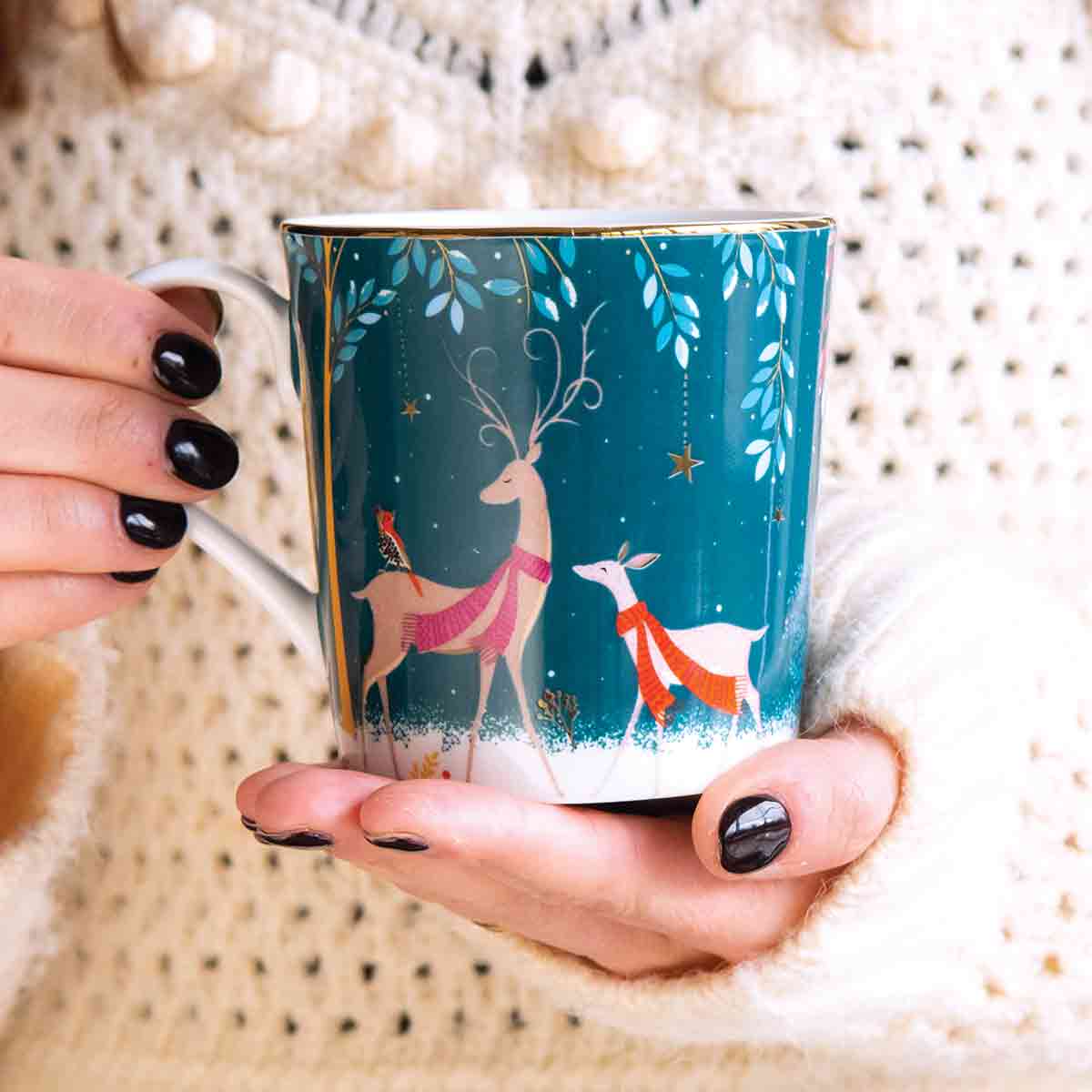 Sara Miller Woodland Tales Mug, Deer & Robin image number null